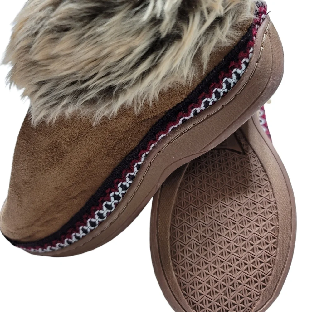 Kids Tan Cozy Slipper Booties